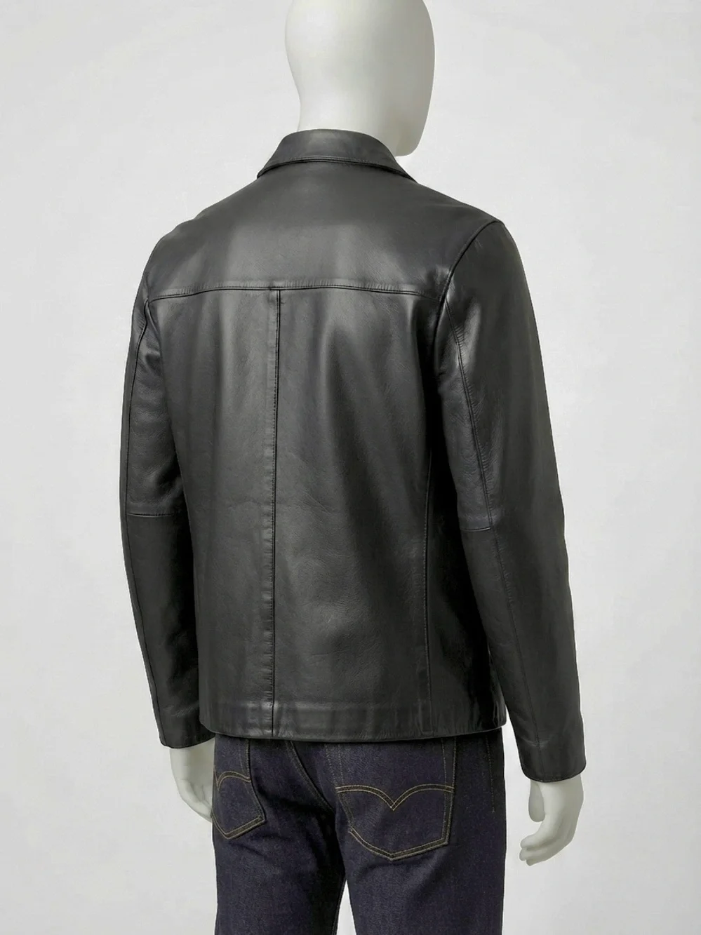 Vintage Bella Men’s Black Leather Blazer Jacket Size XL
